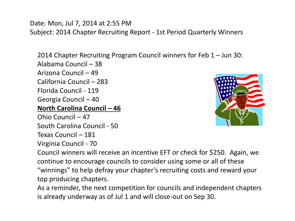 2014 chapter recruiting program council winners