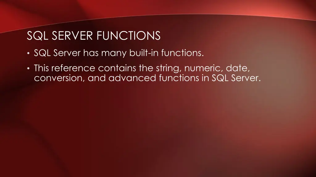 sql server functions
