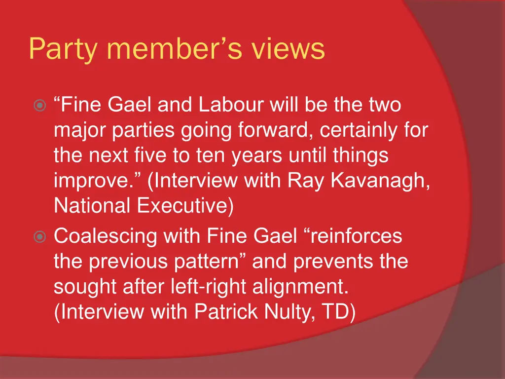 party member s views