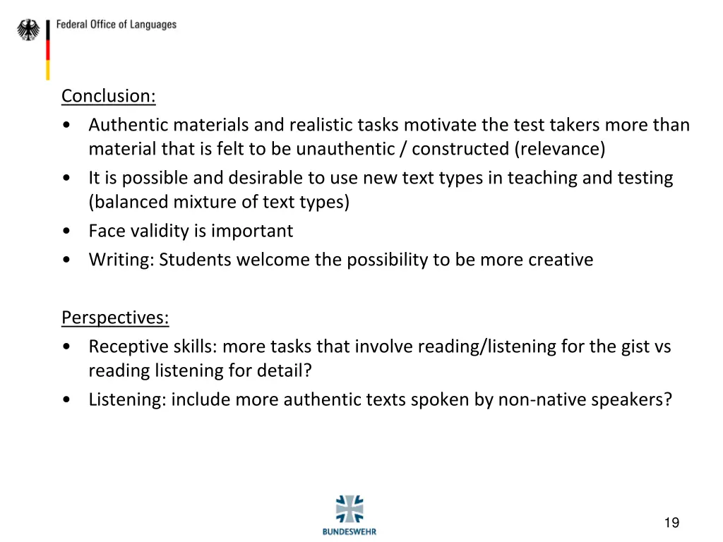 conclusion authentic materials and realistic