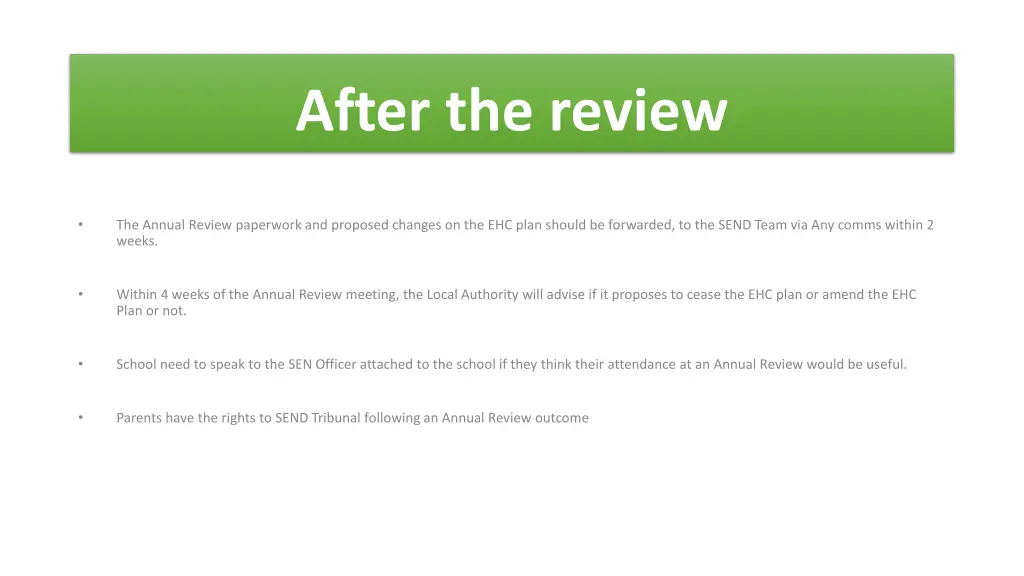 after the review
