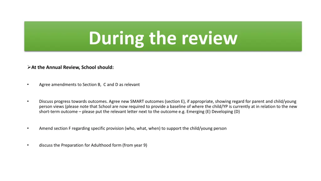 during the review