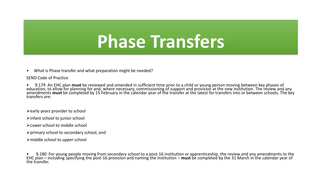phase transfers