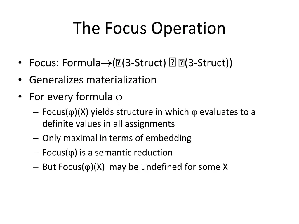 the focus operation