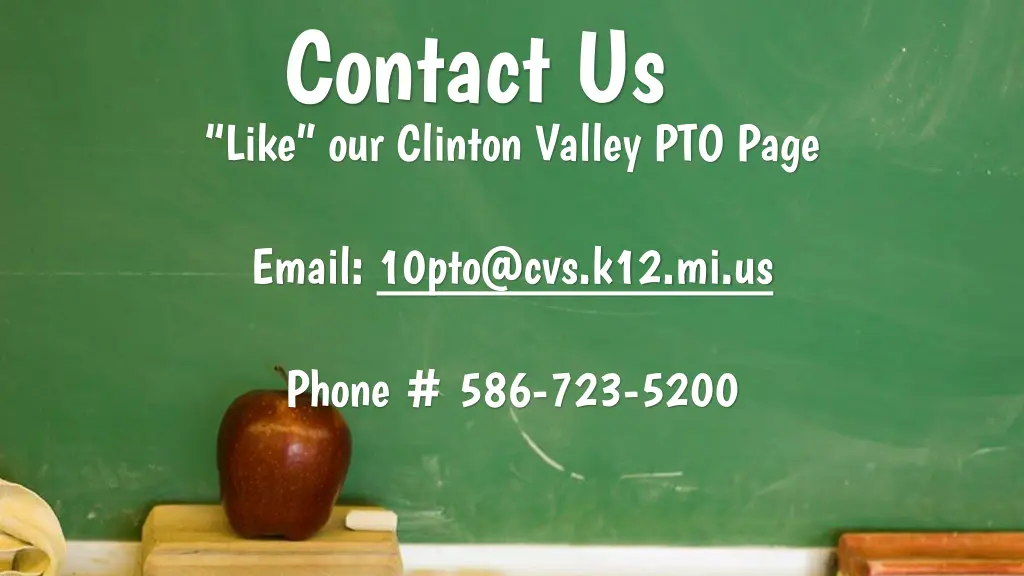 contact us like our clinton valley pto page