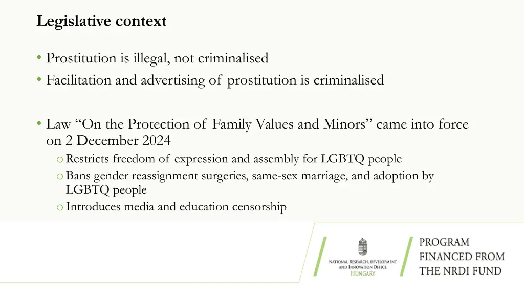 legislative context