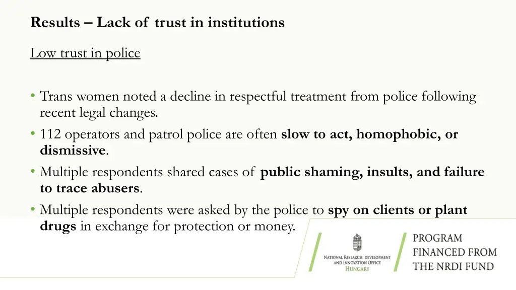 results lack of trust in institutions