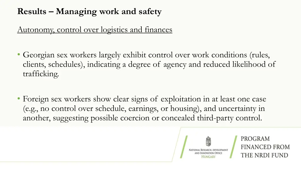 results managing work and safety 1