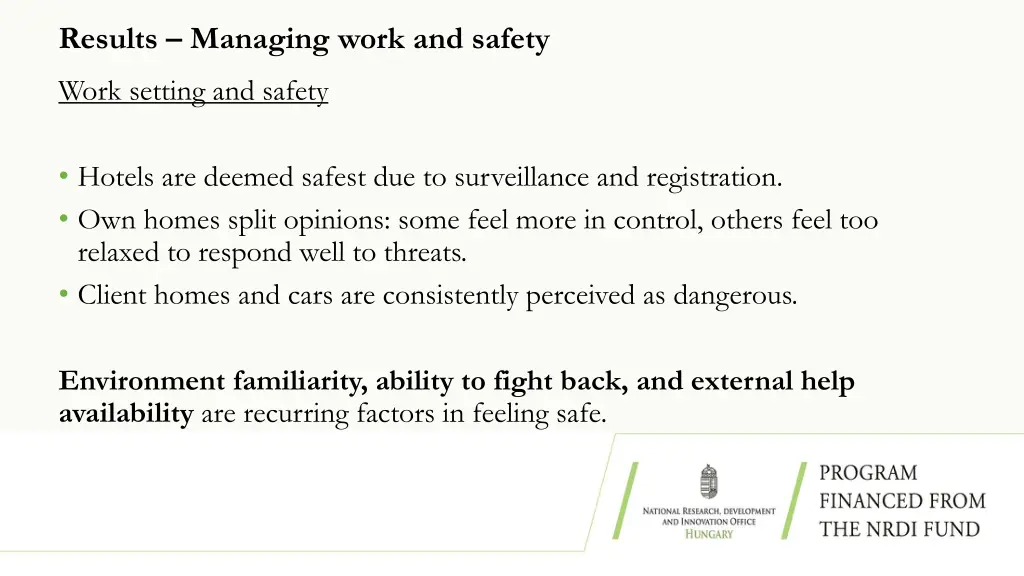 results managing work and safety 2
