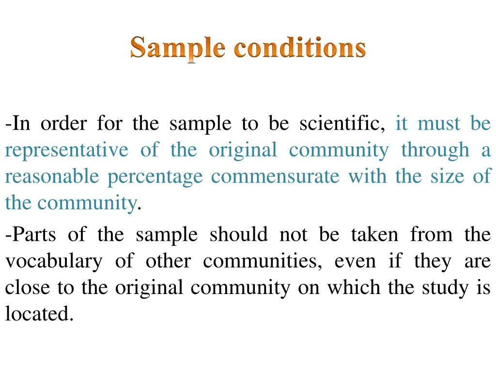 sample conditions