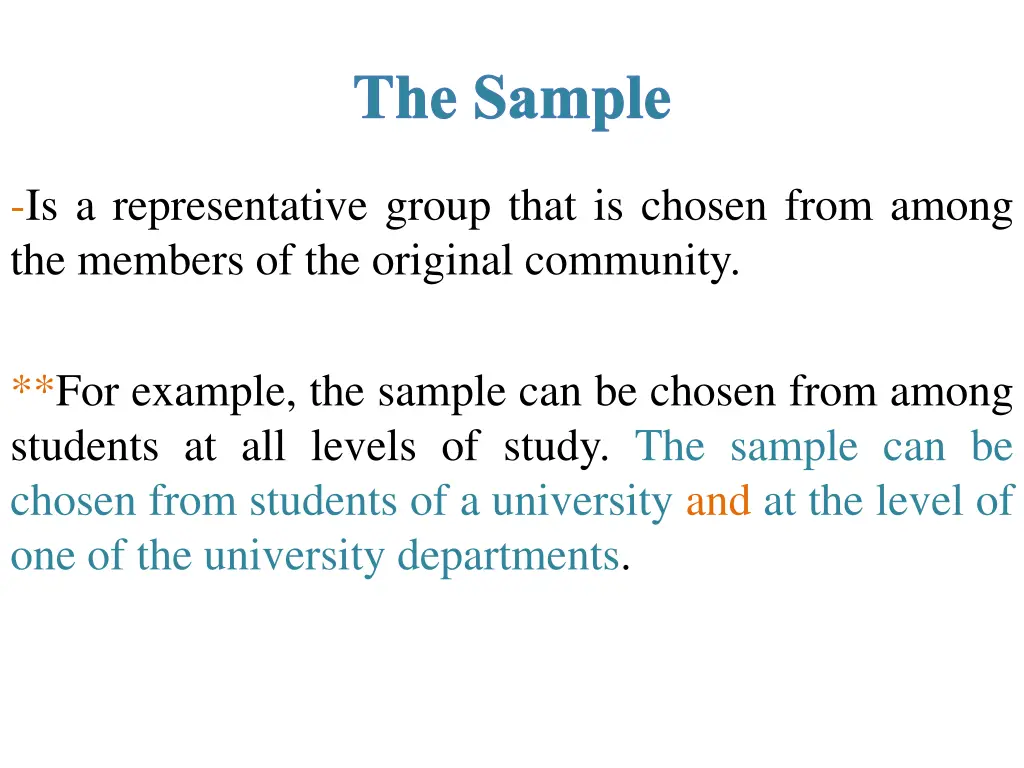 the sample