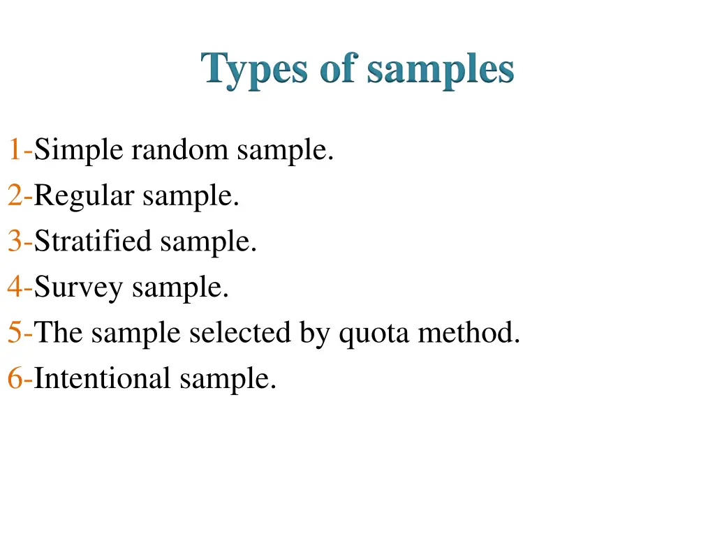 types of samples