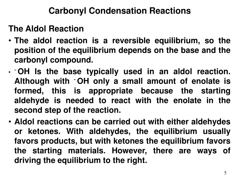 carbonyl condensation reactions 2