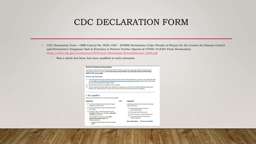 cdc declaration form