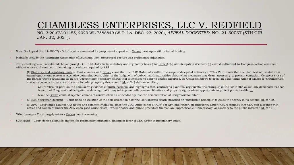 chambless enterprises llc v redfield