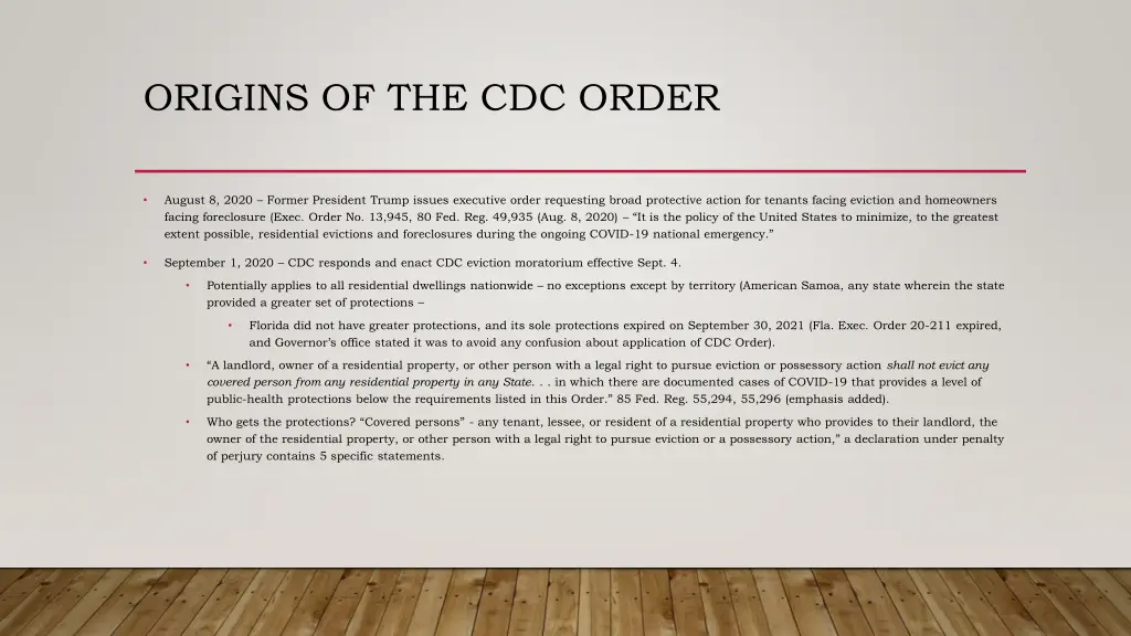 origins of the cdc order