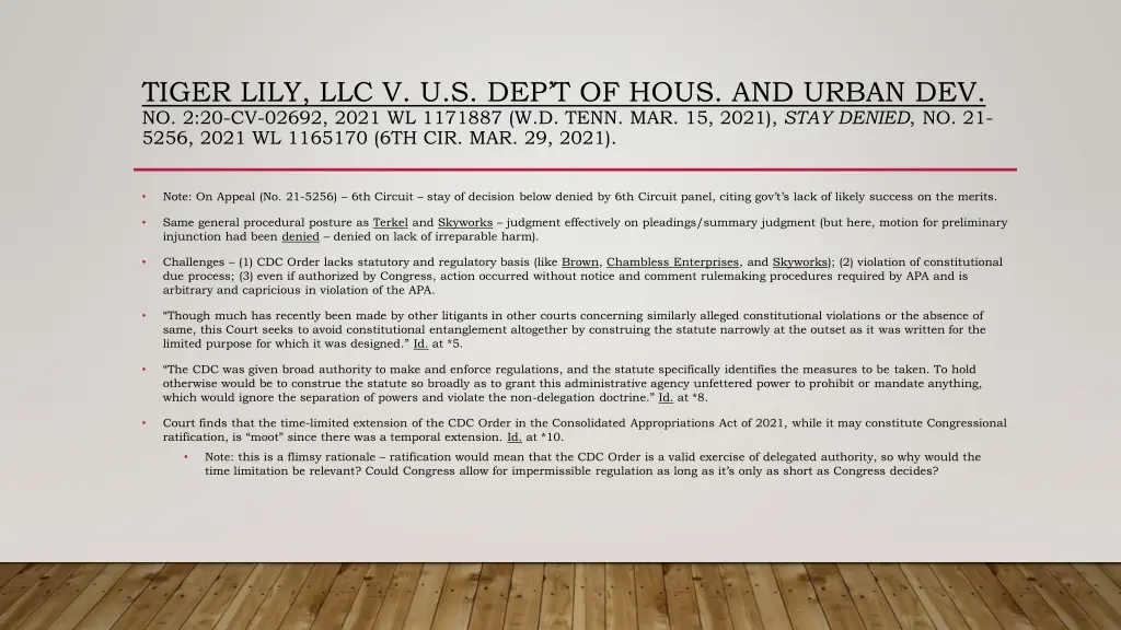 tiger lily llc v u s dep t of hous and urban