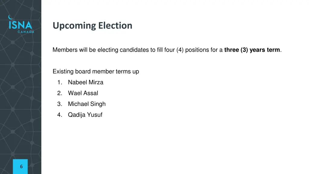 upcoming election