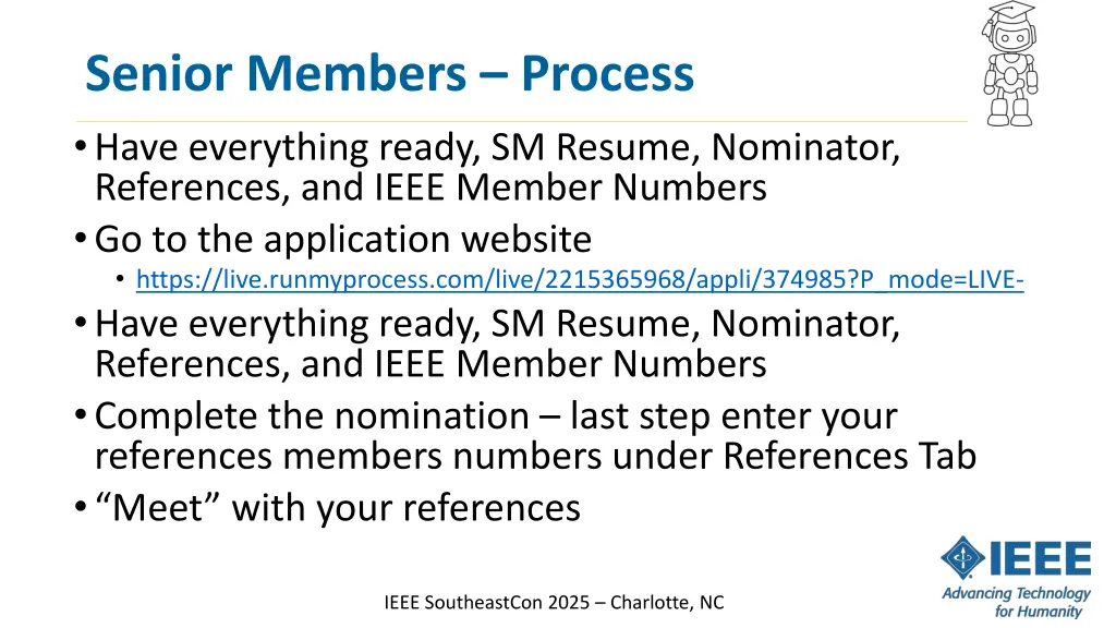 senior members process have everything ready