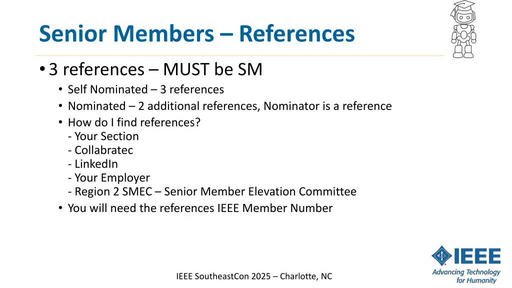 senior members references