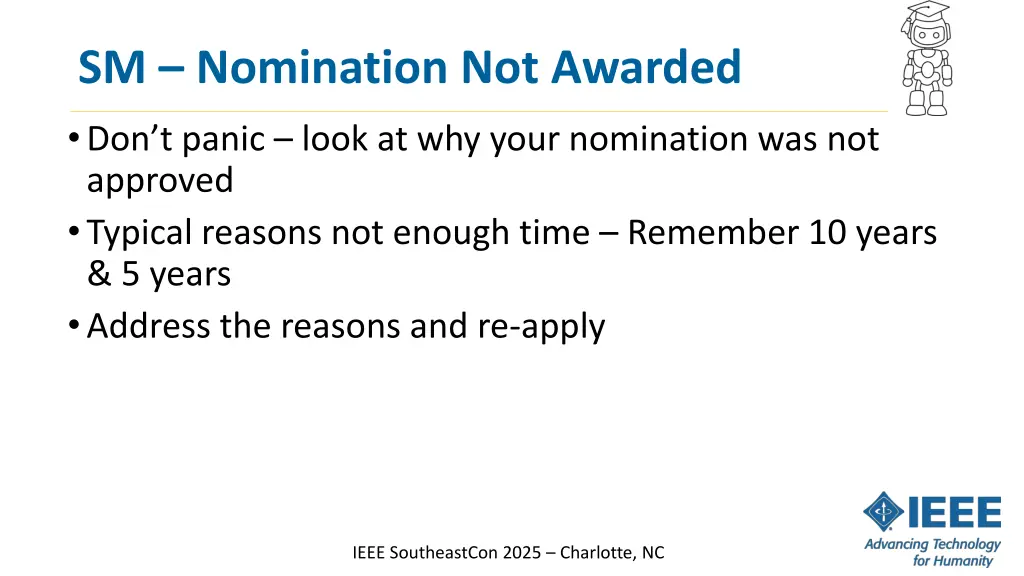 sm nomination not awarded