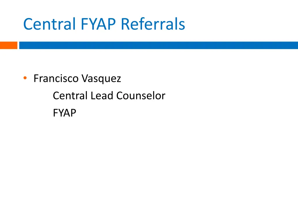 central fyap referrals