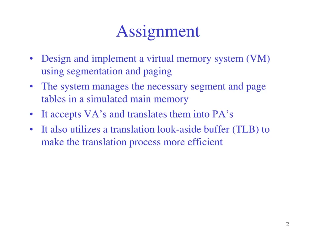 assignment
