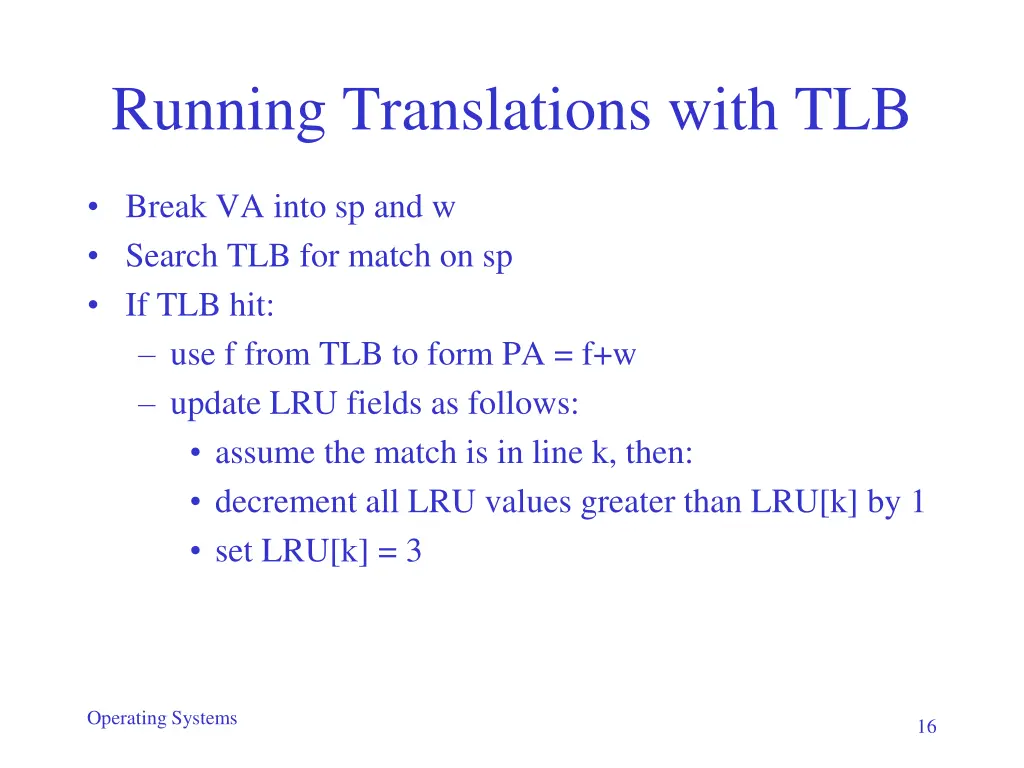 running translations with tlb