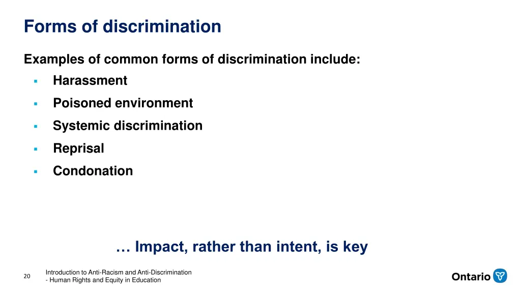 forms of discrimination