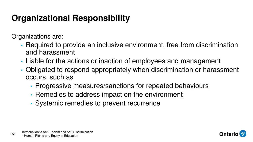 organizational responsibility