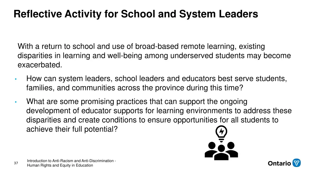 reflective activity for school and system leaders