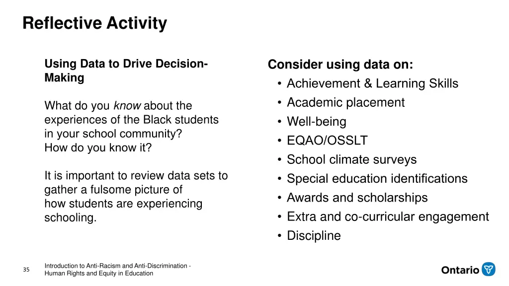 reflective activity