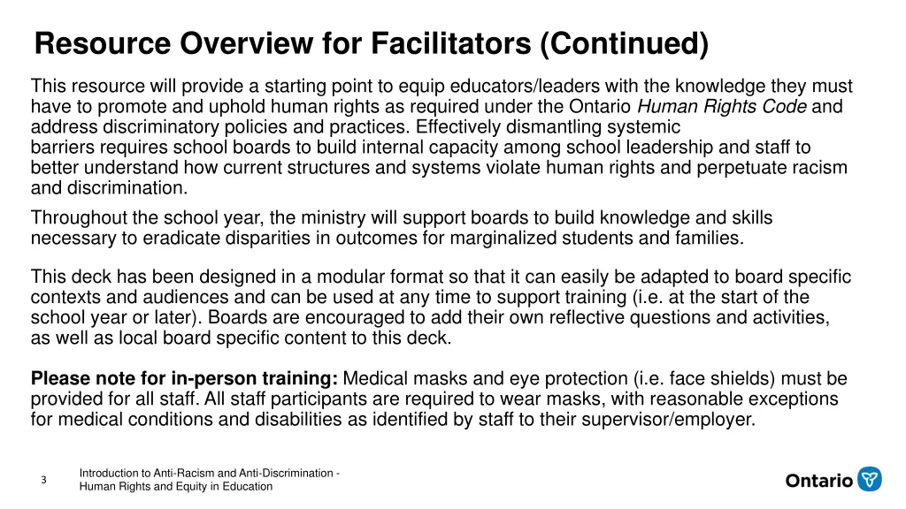 resource overview for facilitators continued