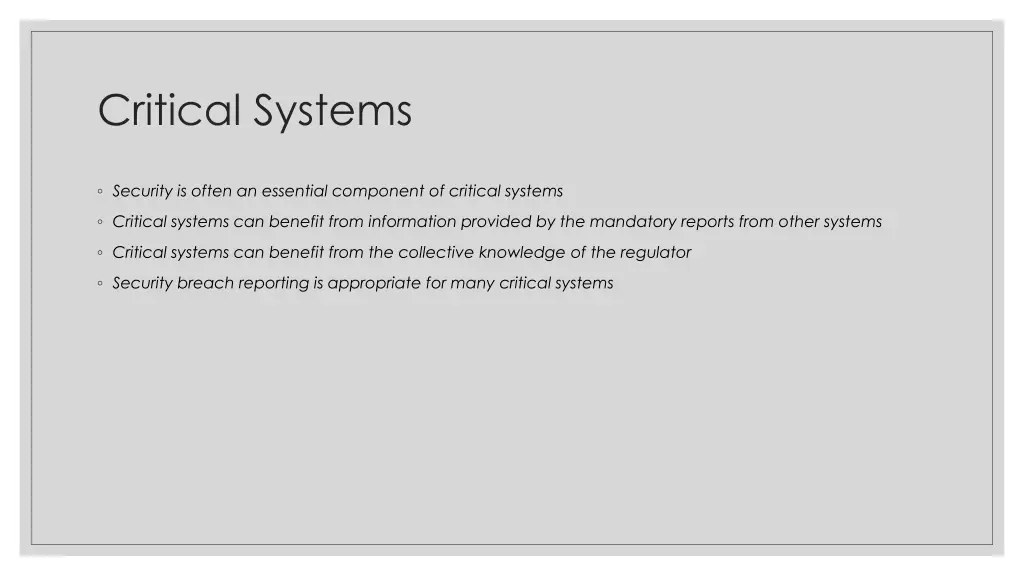 critical systems