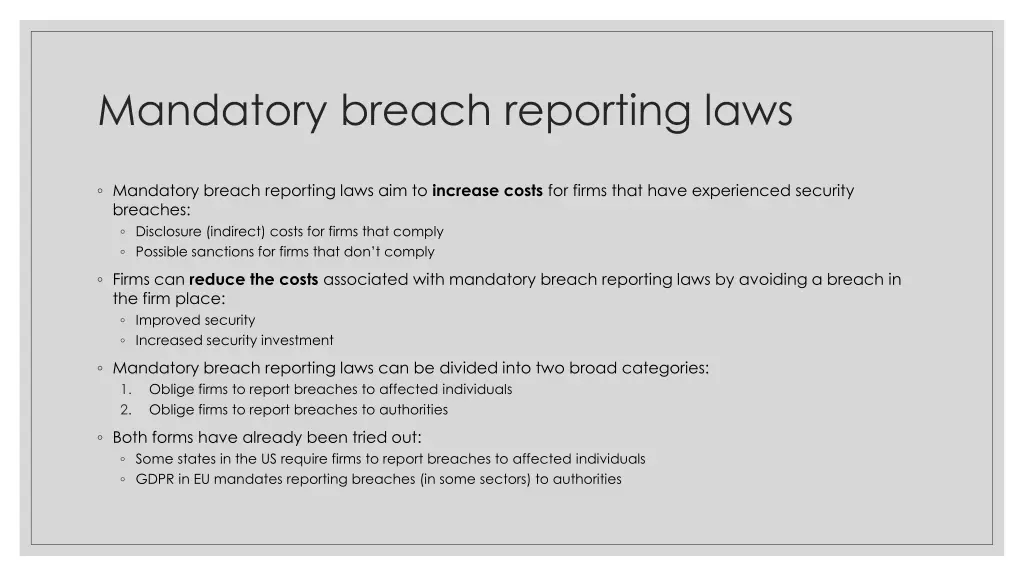 mandatory breach reporting laws