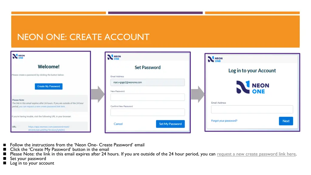 neon one create account