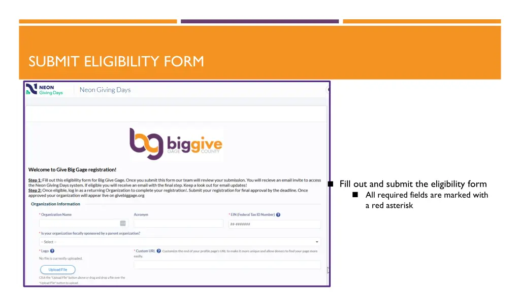 submit eligibility form