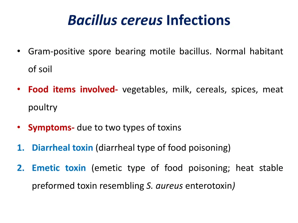 bacillus cereus infections