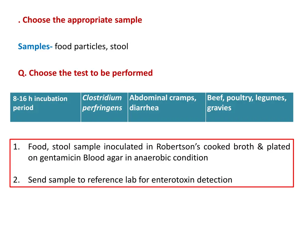 choose the appropriate sample
