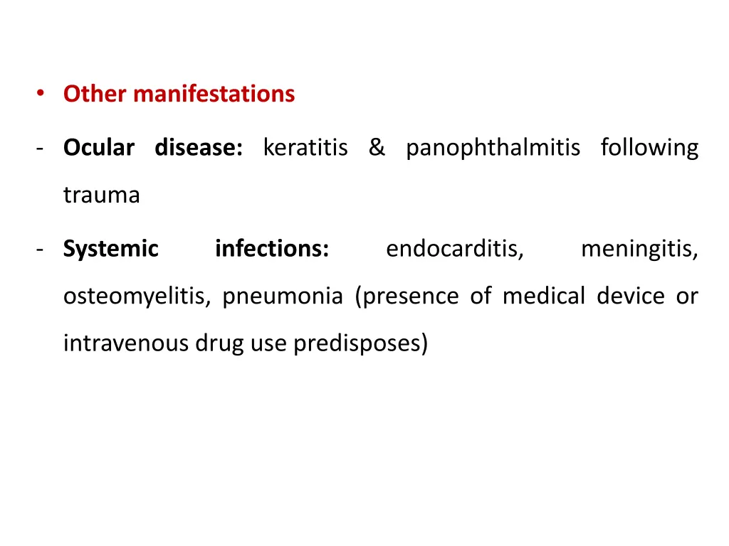 other manifestations