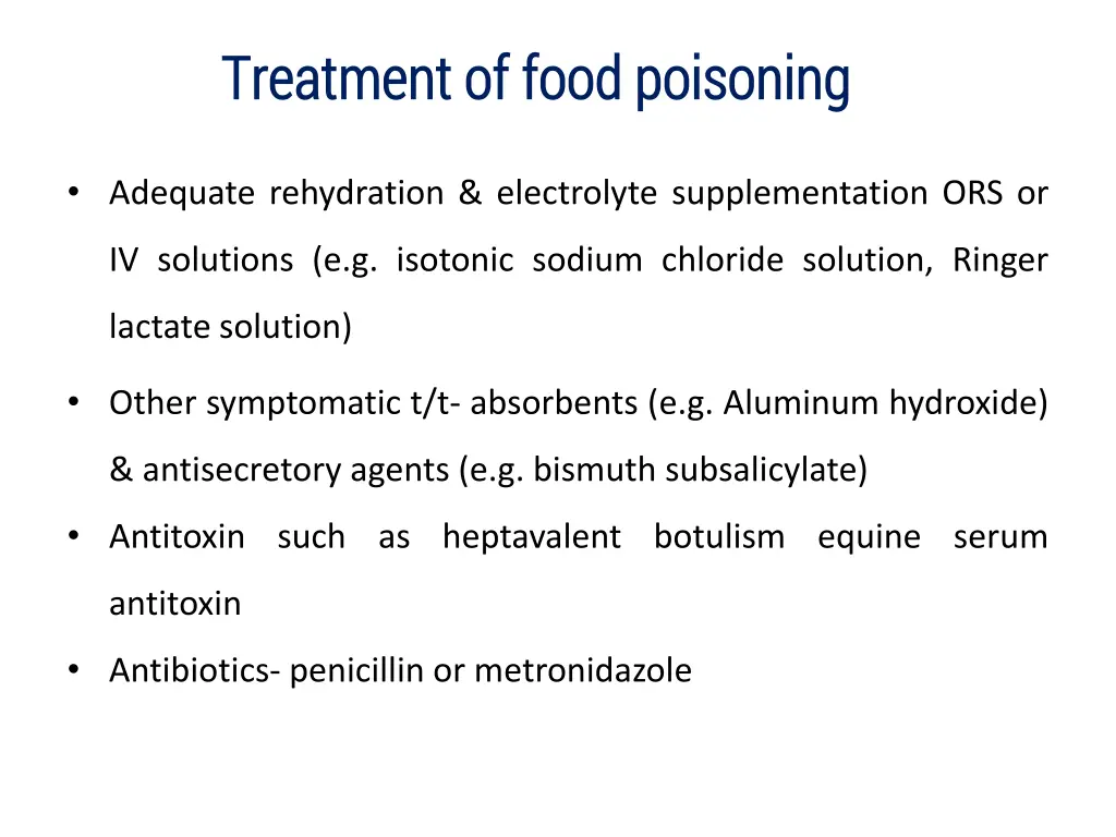 treatment of food poisoning treatment of food