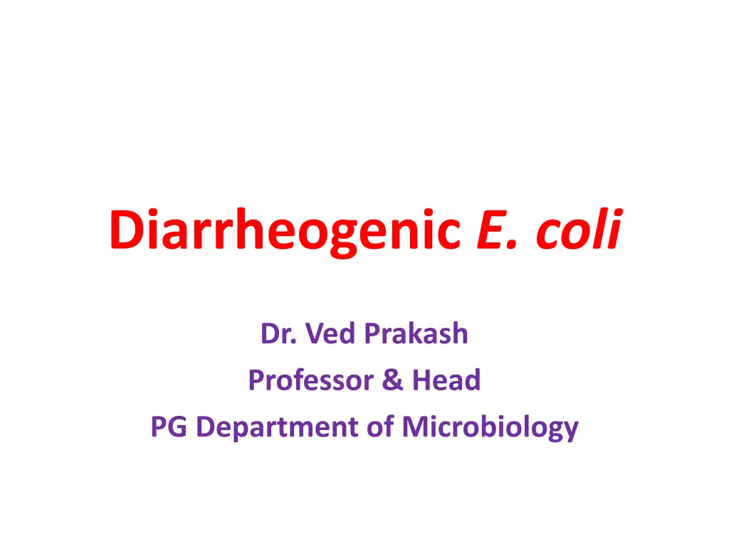 diarrheogenic e coli