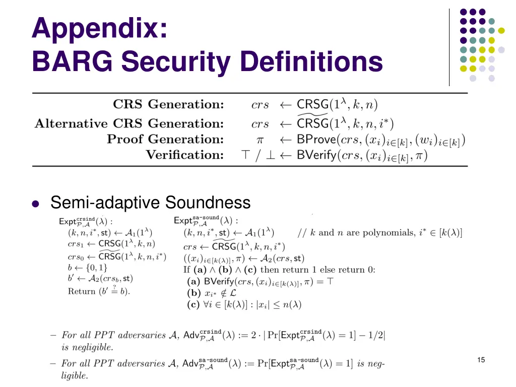 appendix barg security definitions