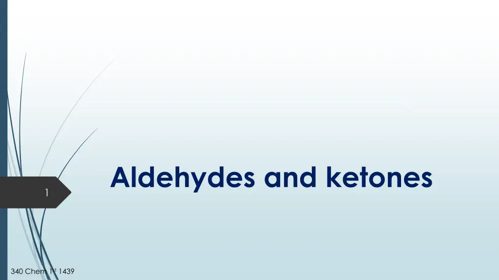 aldehydes and ketones