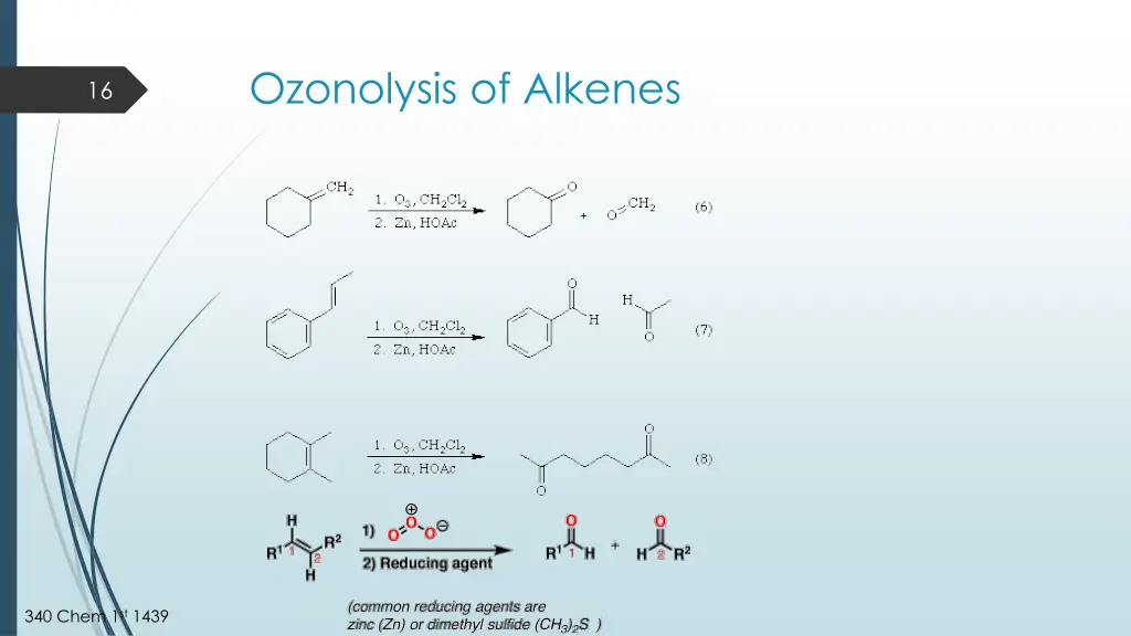 ozonolysis of alkenes
