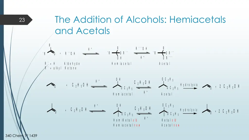 the addition of alcohols hemiacetals and acetals