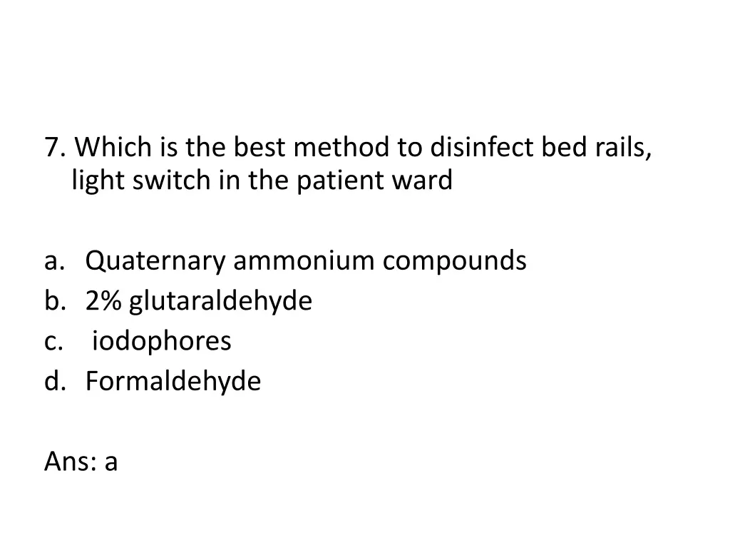 7 which is the best method to disinfect bed rails