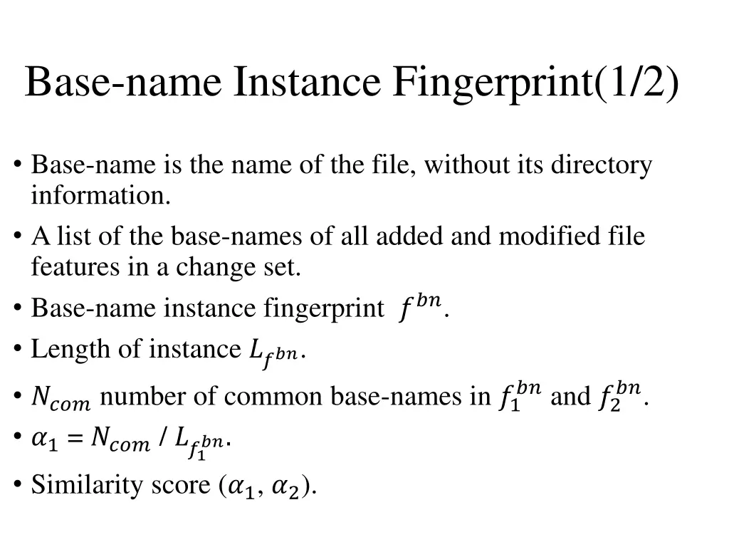 base name instance fingerprint 1 2