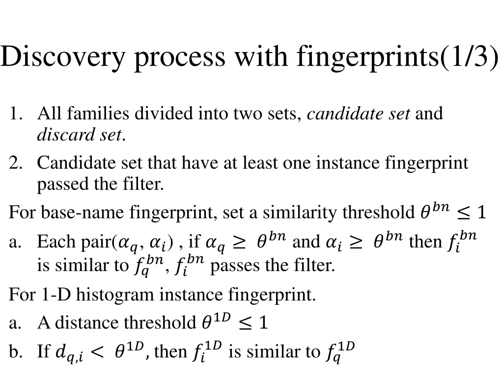 discovery process with fingerprints 1 3