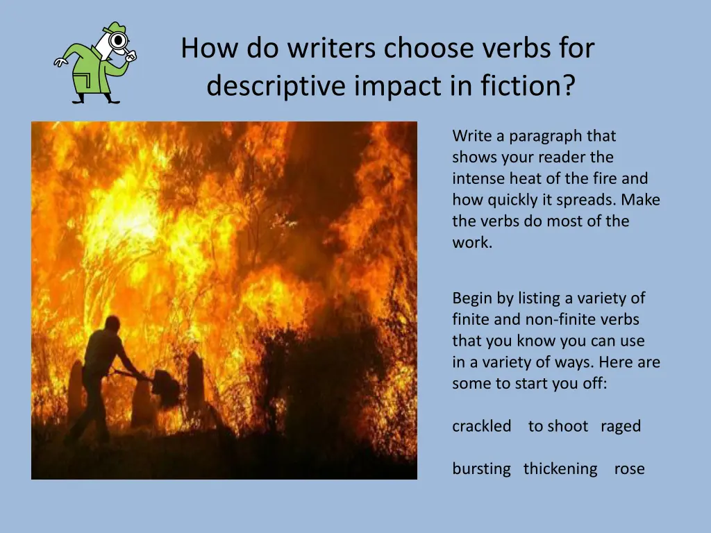 how do writers choose verbs for descriptive 1